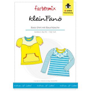 Schnittmuster - Farbenmix - kleinFanö - Basic-Shirt mit Bauchtasche 