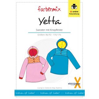 Schnittmuster - Farbenmix - Yetta -Sweater mit Knopfleiste 