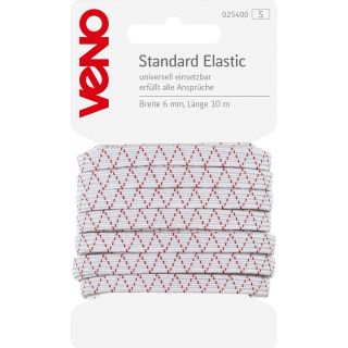 Veno - Standard Elastikband - 6mm - weiß - 10m