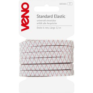Veno - Standard Elastikband - 6mm - weiß - 12m