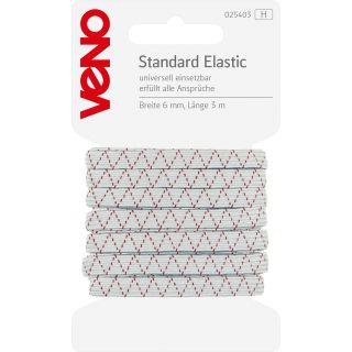 Veno - Standard Elastikband - 6mm - weiß - 3m