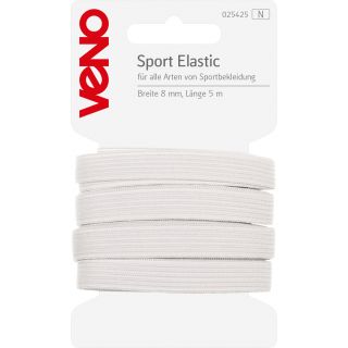 Veno - Sport-Elastikband - 8 mm - weiß - 5 m