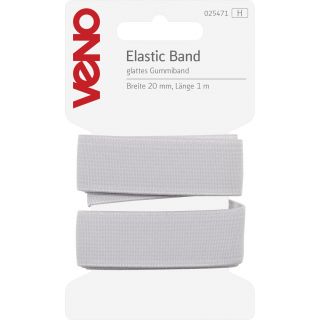 Veno - Elastikband - glatt - 20 mm - weiß - 1 m