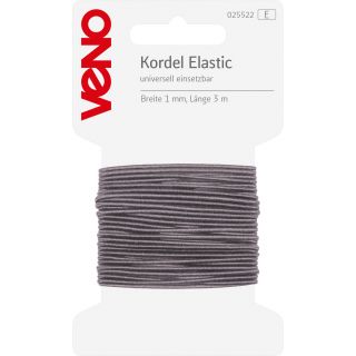 Veno - Elastik-Kordel - 1mm - hellgrau - 3m
