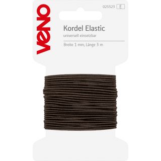 Veno - Elastik-Kordel - 1mm - braun - 3m