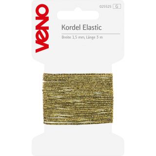 Veno - Elastik-Kordel - 1,5mm - gold - 3m