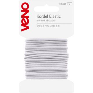 Veno - Elastik-Kordel - 3mm - weiß - 3m