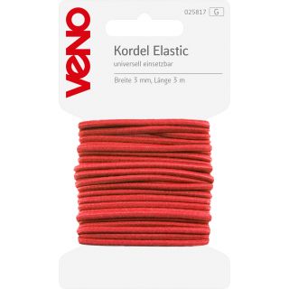 Veno - Elastik-Kordel - 3mm - rot - 3m