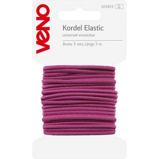 Veno - Elastik-Kordel - 3mm - fuchsia - 3m