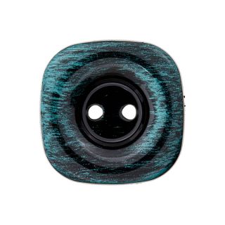 2-Loch-Knopf - quadratisch - 23 mm - petrol