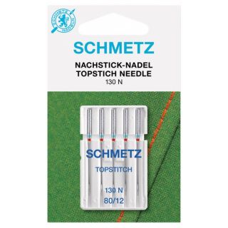 Schmetz - 5 Nähmaschinennadeln - 130N St.80 - Topstich