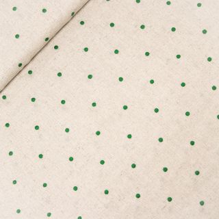 Leinen - Viskose - Stickerei - Dots - grün