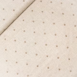 Leinen - Viskose - Stickerei - Dots - beige