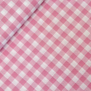 Baumwolle - Karo 0,9 cm - rosa