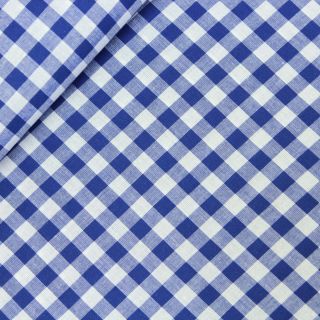 Baumwolle - Karo 0,9 cm - royalblau