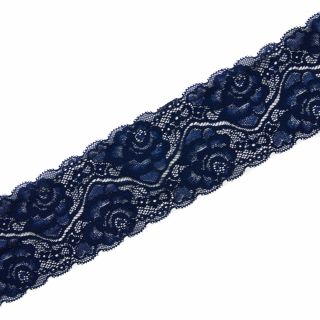 Perlonspitze - elastisch - 90 mm - navy