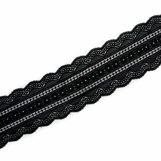 Perlonspitze - elastisch - 100 mm - schwarz