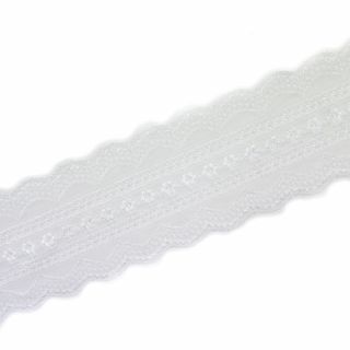 Perlonspitze - elastisch - 100 mm - weiss