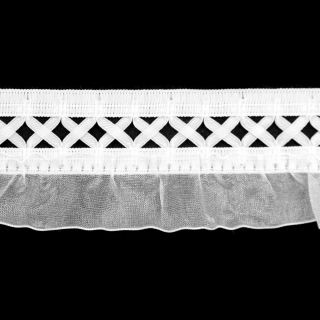 Rüschenband - 45 mm - weiss