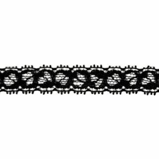 Perlonspitze - elastisch - 14 mm - schwarz