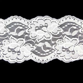 Perlonspitze - Blüte - elastisch - 90 mm - weiss