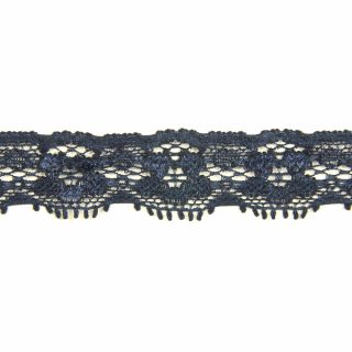 Perlonspitze - elastisch - 25 mm - navy