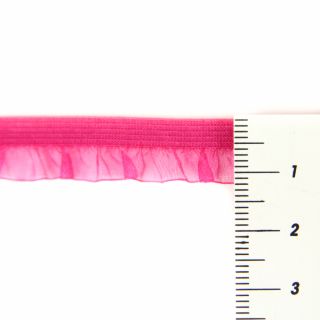 Rüschenband - elastisch - 12 mm - pink
