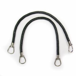 Taschengriff - Lederoptik - geflochten - 55 cm - schwarz