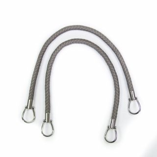 Taschengriff - Lederoptik - geflochten - 55 cm - grau