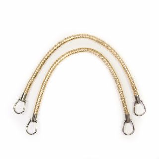 Taschengriff - Lederoptik - geflochten - 55 cm - gold