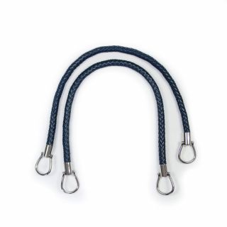 Taschengriff - Lederoptik - geflochten - 55 cm - blau