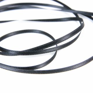 Satinband - Doubleface - 3 mm - schwarz