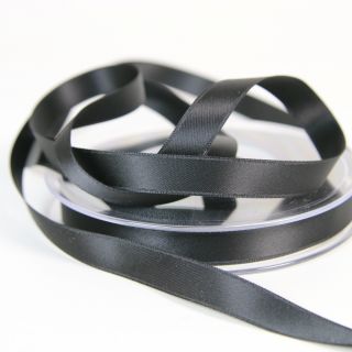 Satinband - Doubleface - 10 mm - schwarz