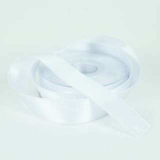 Satinband - Doubleface  - 25mm - weiß