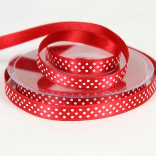 Satinband - Mini Dots - 10 mm - rot