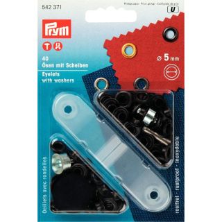 Prym - Ösen mit Scheiben - innen: 5 mm - brüniert