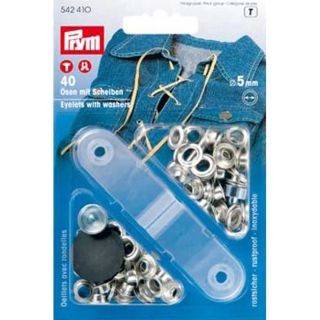 Prym - Ösen mit Scheiben - innen: 5 mm - silberfarben