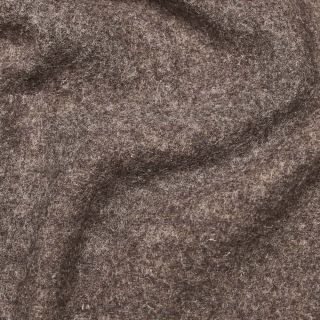 Walkloden schwer - uni - braun melange