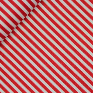 Baumwolle - Köper - Streifen - rot -  weiß