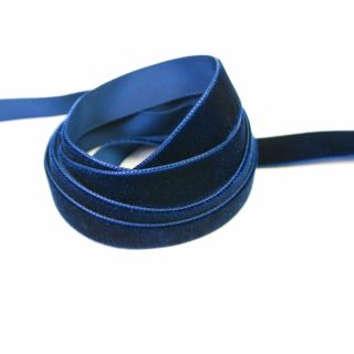 Samtband - 16 mm - uni - navy