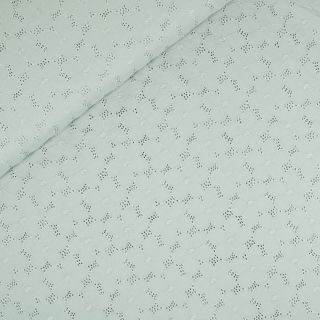 Baumwoll Stickerei - Blüten - mint