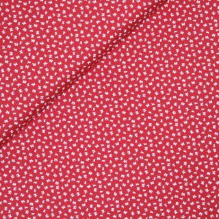 Baumwolle - kleine Schmetterlinge - rot