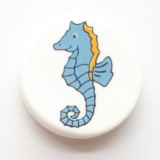 Öse - 17 mm - Kinderknopf -  Seepferdchen - maritim - weiss