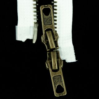 Reißverschluss Opti - M60 - 70cm - Werraschieber - Zweiwege - teilbar - weiß