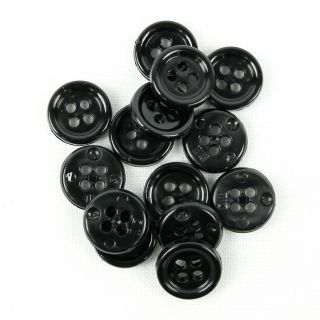 4 - Loch - Knopf - 11 mm - schwarz