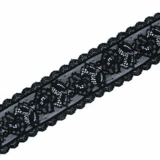 Perlonspitze - elastisch - 58 mm - schwarz