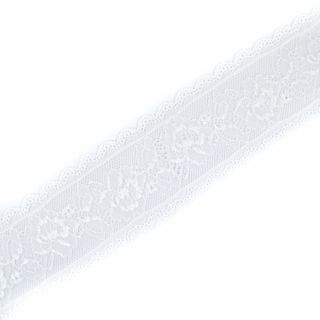 Perlonspitze - elastisch - 58 mm - weiss