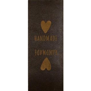 Applikation - Knick Label - Handemade mit Herz - braun