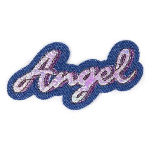 Applikation - Angel - jeans, pink