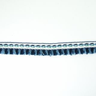 Jacquard - Fransenborte - 25 mm - blau